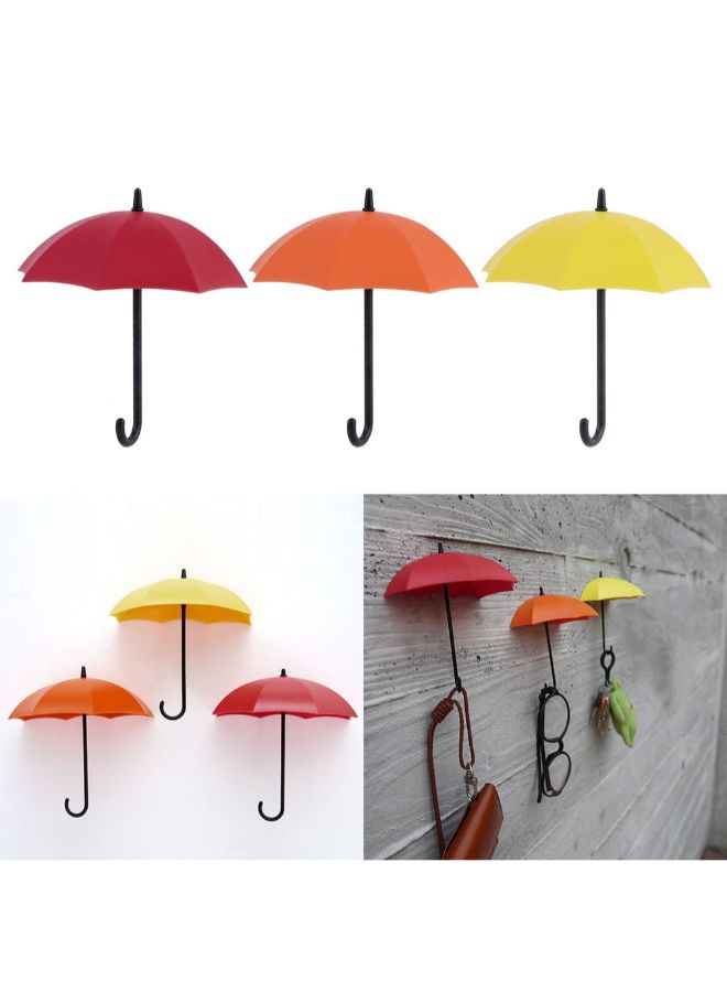 NIBEMINENT 3-Piece Umbrella Wall Hook Storage Rack Multicolour - Image 2