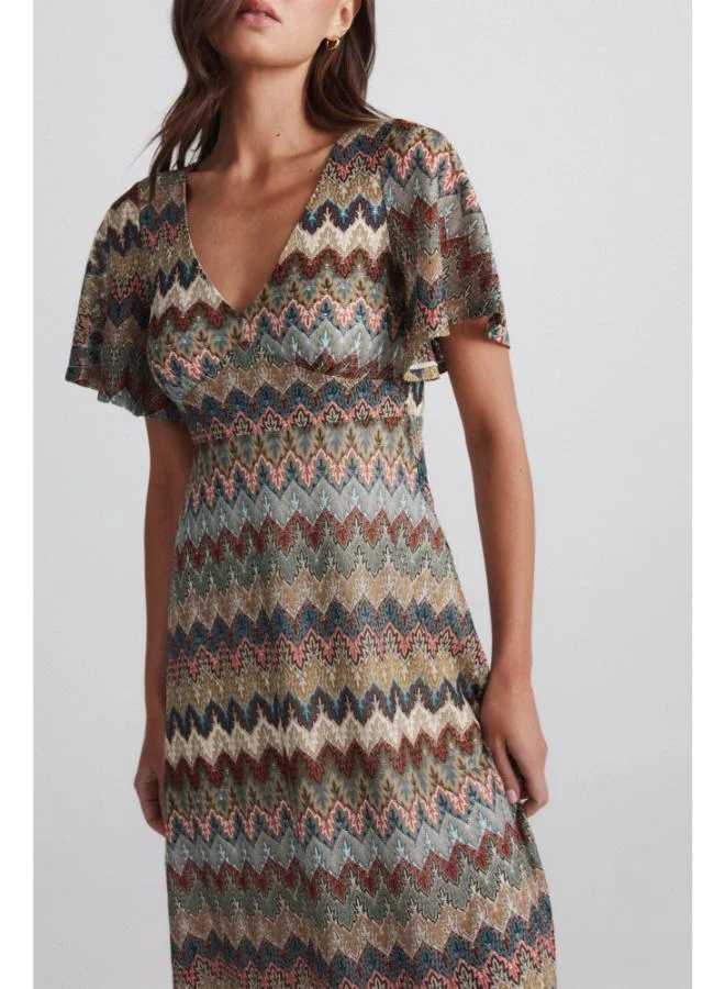 Springfield  Border print midi dress for Women | Best Price UAE