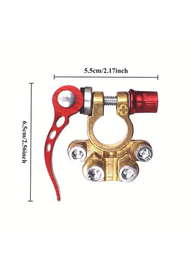 2Pcs Red Black Battery Terminal Clamps With Quick Release Arc Design - Image 2