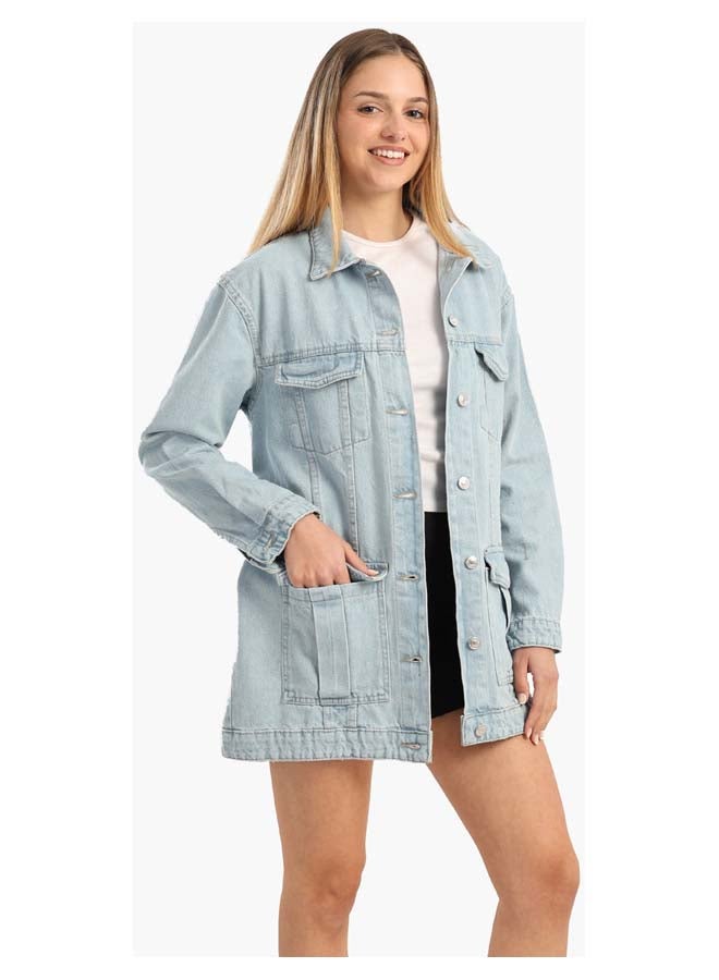 Carina Blue Oversized Denim Jacket  - Image 2