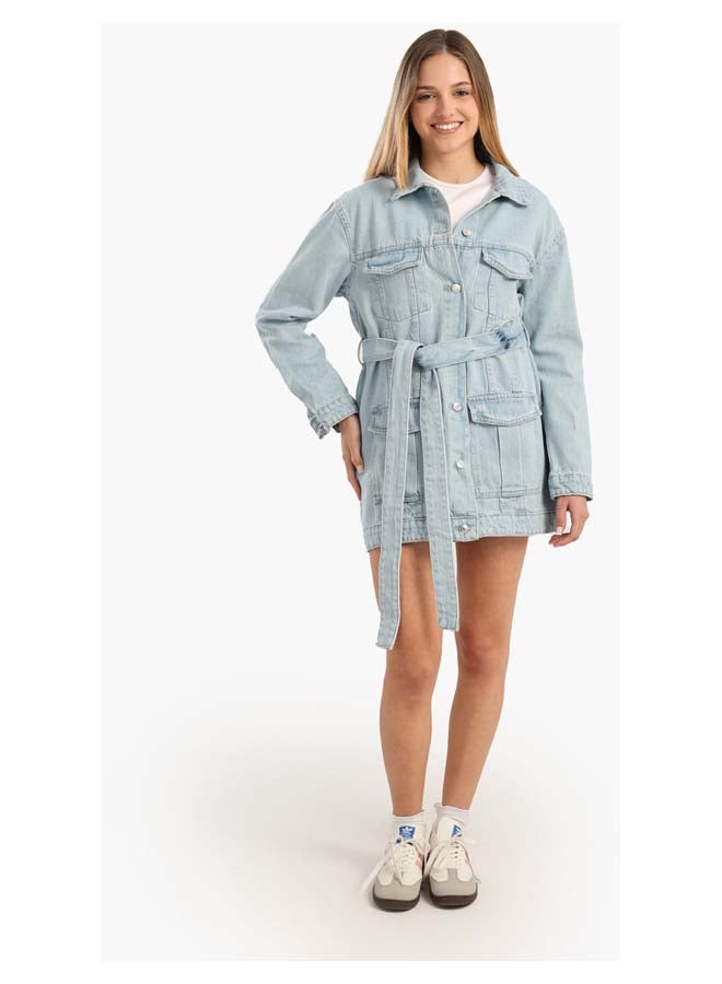 Carina Blue Oversized Denim Jacket  - Image 5