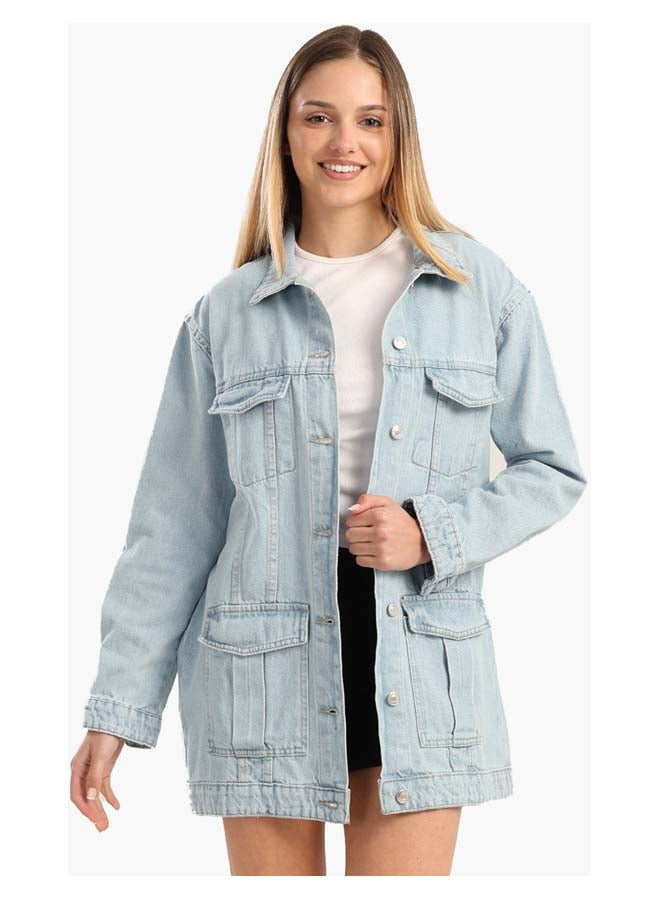 Carina Blue Oversized Denim Jacket  - Image 1