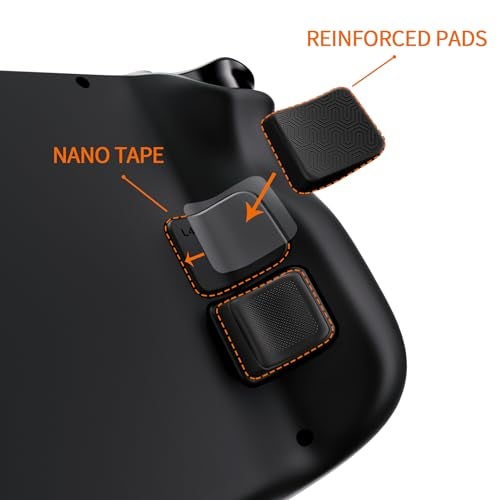 PlayVital Mix Version Back Button Enhancement Set for Steam Deck LCD, Grip Improvement Button Protection Kit for Steam Deck OLED - Streamlined & Studded Design - Black - Image 3