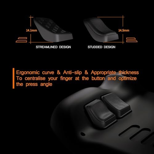 PlayVital Mix Version Back Button Enhancement Set for Steam Deck LCD, Grip Improvement Button Protection Kit for Steam Deck OLED - Streamlined & Studded Design - Black - Image 5