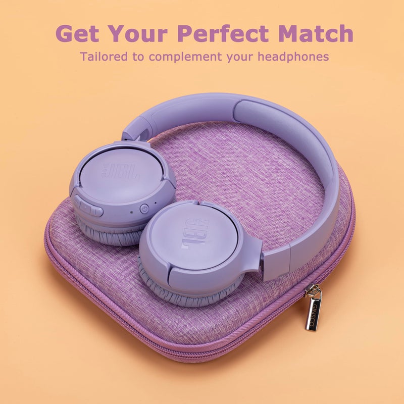 Ginsco Case Compatible with JBL Tune 510BT/520BT/500BT with Sony WH-CH520/510, Ultra-Slim Hard Shell Headphone Case for On Ear Headphones (Purple) - Image 2