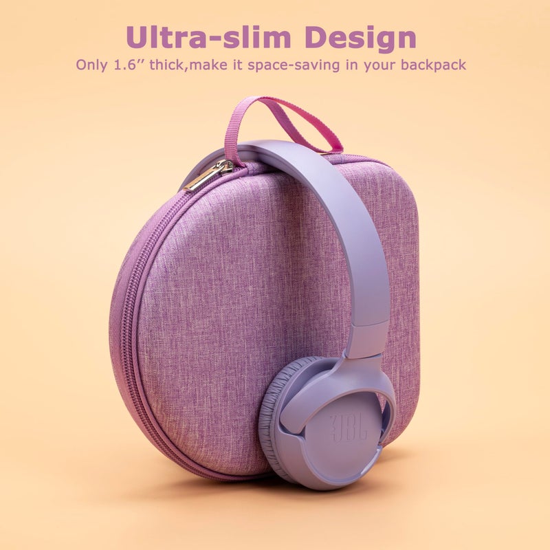 Ginsco Case Compatible with JBL Tune 510BT/520BT/500BT with Sony WH-CH520/510, Ultra-Slim Hard Shell Headphone Case for On Ear Headphones (Purple) - Image 4