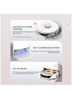 Uniorange Uniorange Robot Vacuum Cleaner i2 Ultra, Max. Suction 4000Pa, Low Noise 70dB, Self Cleaning Mop, Clean & Dirty 4L tank, 5200mAh 60W, Hot Air Drying for Mop, Electrolytic Water Sterilization  - Image 5