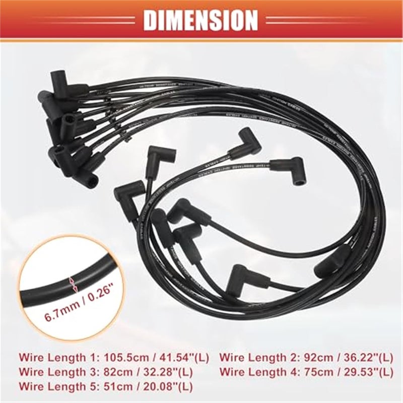 Vuzmode Car Spark Plug Coil Wires for Chevrolet and GMC - Image 4