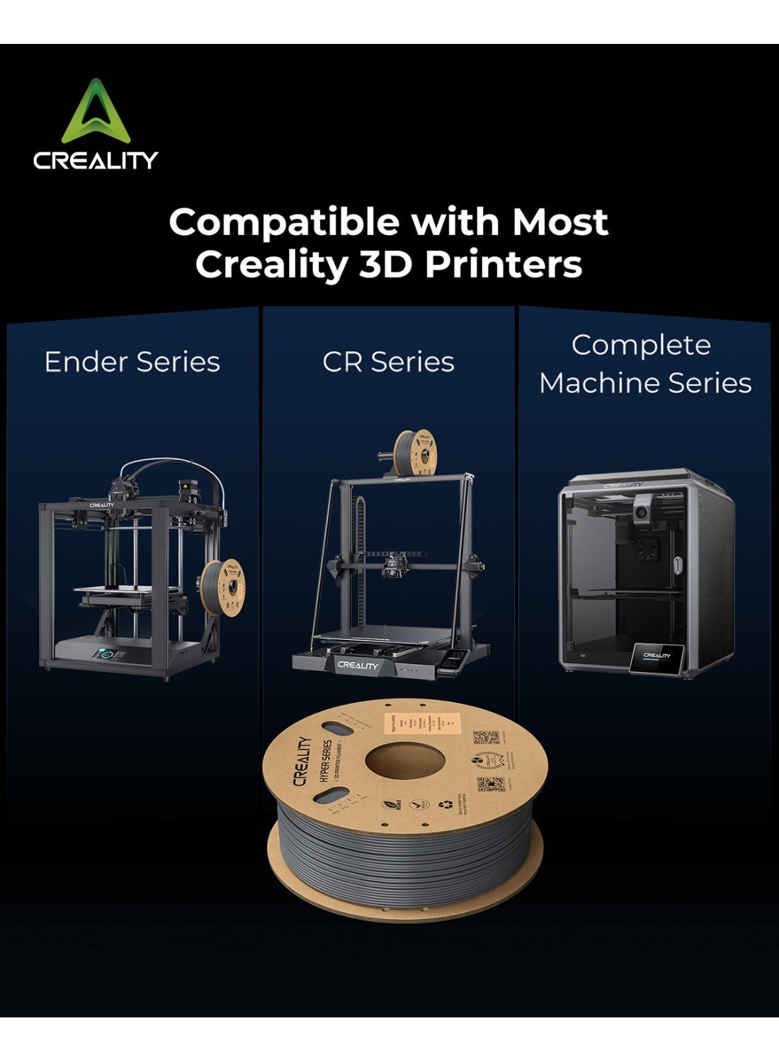 Creality Hyper Abs Filament 1.75Mm 1Kg - Black