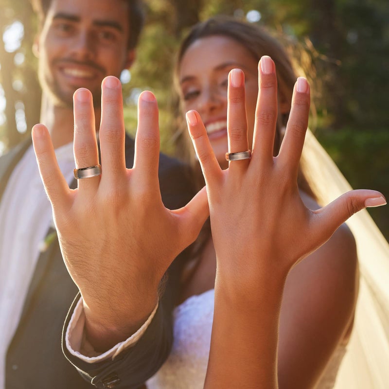 King Will 10mm Classic Wedding Ring For Men Brushed Matte Surface with Polished Step Edge Design Comfort Fit 7 - Image 5