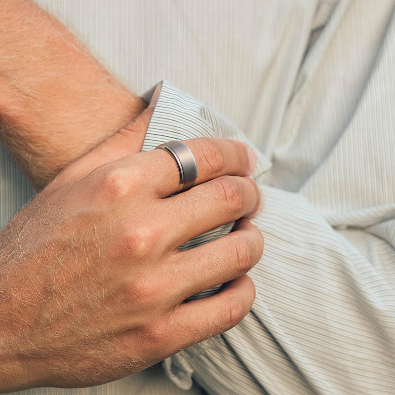 King Will 10mm Classic Wedding Ring For Men Brushed Matte Surface with Polished Step Edge Design Comfort Fit 7 - Image 4