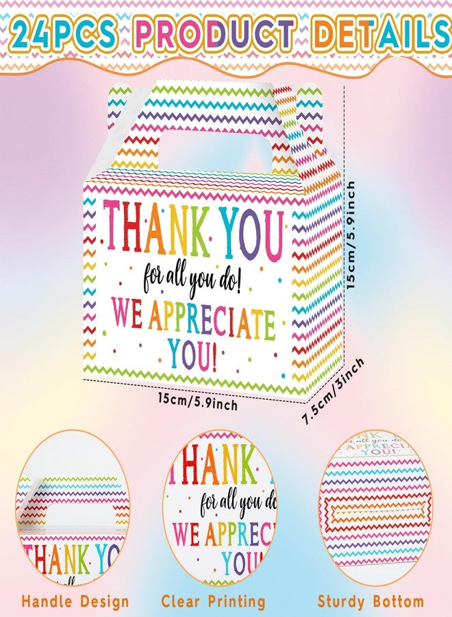 CHUNNIN 12 Pcs We Appreciate You Paper Favor Boxes Thank U for All You Do Treat Goodie Candy Boxes Be Thankful to Employee Teacher Staff Thanksgiving Cngratulations Graduate Party Decor Supplies Favors - Image 2