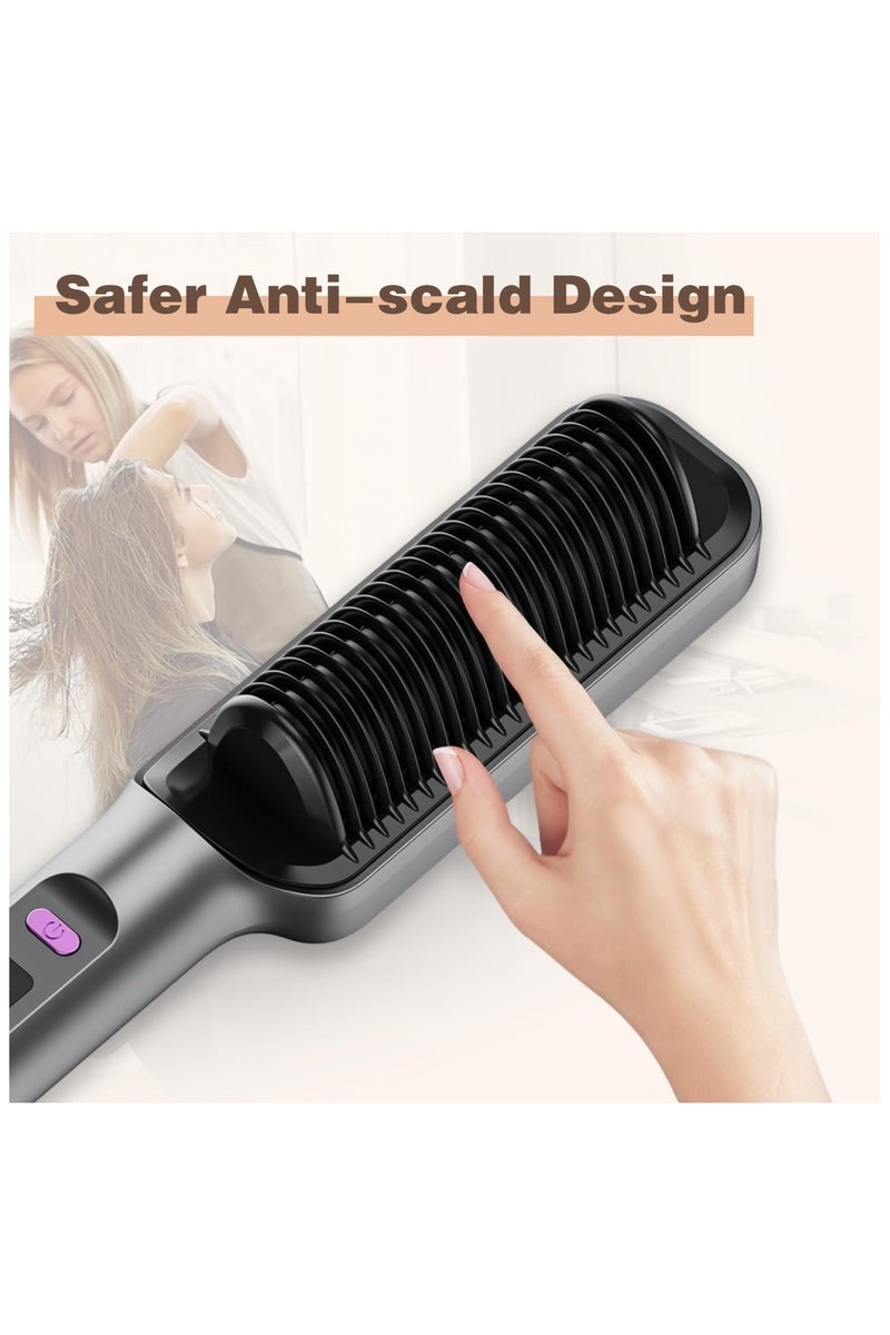 ECVV فرشاة فرد الشعر، مشط فرد الشعر الأيوني للنساء، تسخين سريع خلال 20 ثانية وضبط درجة الحرارة (80-230°C)، شاشة LED/مضاد للحروق، تصفيف صالون في المنزل - Image 5