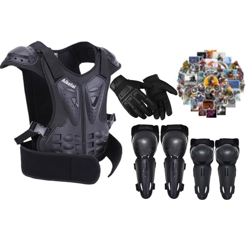 Aikelai Kids Dirt Bike Gear，Kids Motorcycle Gear，Youth Chest Protector with Elbow Knee Shin Pad and Gloves, Motocross Protective Gear, Dirtbike Full Body Protection Suit(L) - Image 1