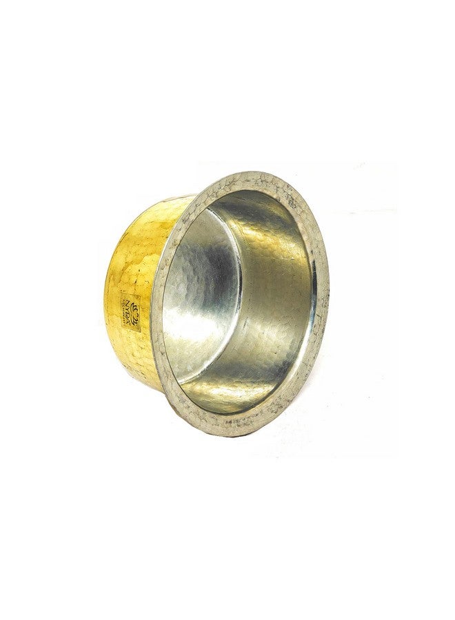 Nyra® Pure Brass Kalai Tope/Patila/Bhagona, Peetal Heavy Gauge Tope with Tin Coating (Kalai Work) Inside (Capacity - 1.5 LTR) - Image 3