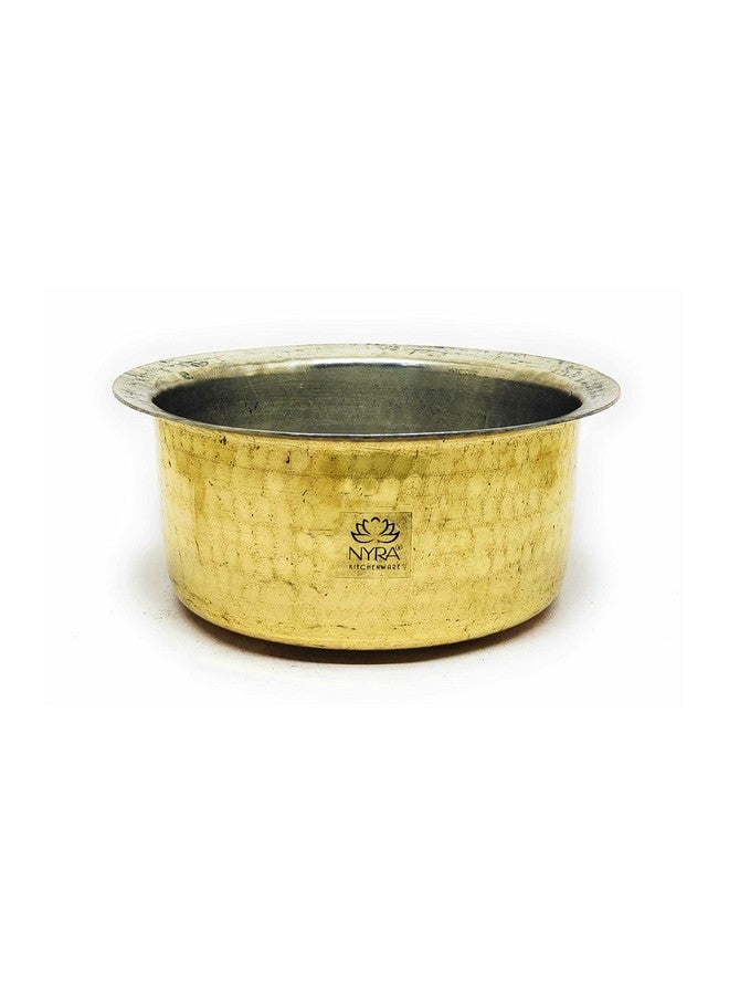Nyra® Pure Brass Kalai Tope/Patila/Bhagona, Peetal Heavy Gauge Tope with Tin Coating (Kalai Work) Inside (Capacity - 1.5 LTR) - Image 1