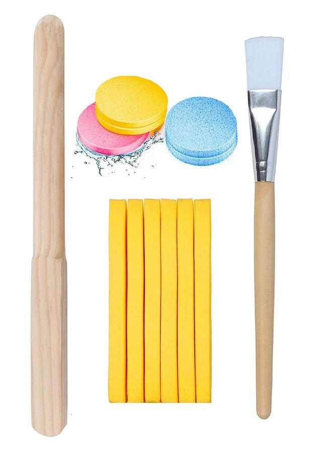 SVS ONLINE Face Pack and Facial Bleach Applicator Brush 1 pcs Facial Cleaning Wash Puff Sponge 6 Stick Face Cleansing Pad Fully Soft Washable Makeup Removal to R - Image 1