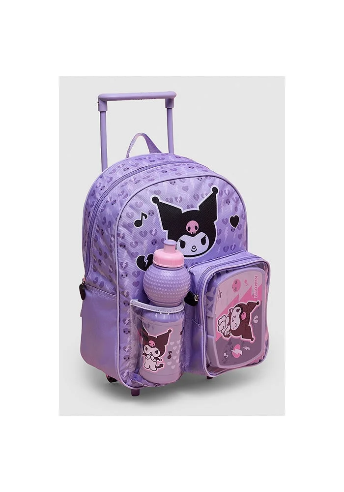 أر أند بي 3 Pack Kuromi Print Trolley Backpack Set - 12"