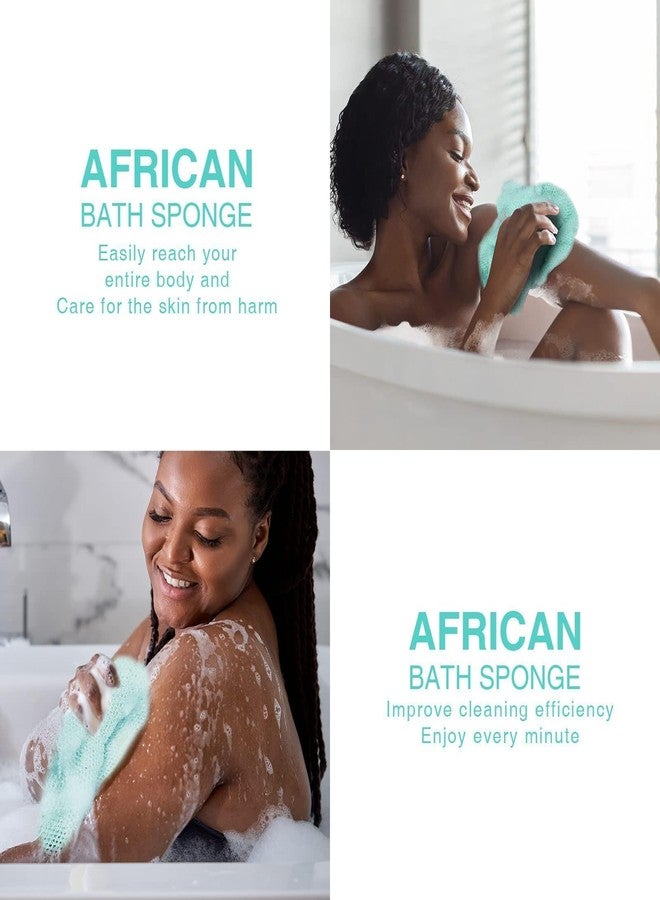 UJFQBH 2 Pieces African Bath Sponge African Net Long Net Bath Sponge Exfoliating Shower Body Scrubber Back Scrubber Skin Smoother,Great for Daily Use (Green) - Image 5