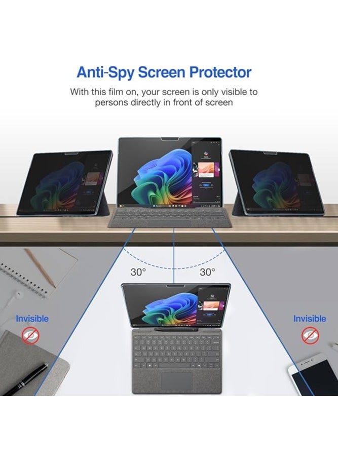 erorex Screen Protector for Surface Pro 11 13 Inch 2024, Anti-Spy Tempered Glass Film Guard for 13" Surface Pro 11 2024 Release  - Image 4