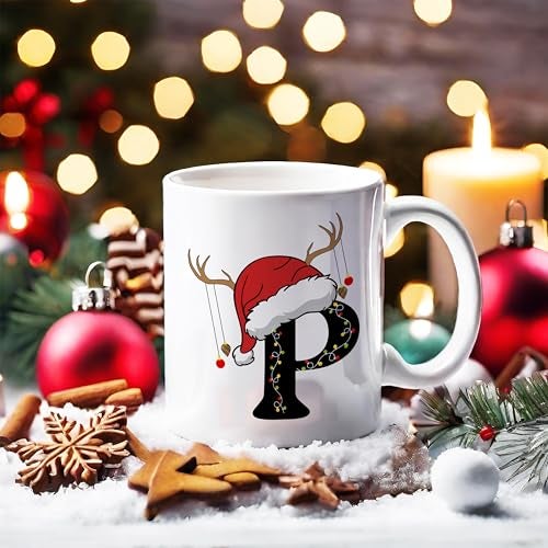 DAYS " Christmas Alphabet Word Printed Ceramic Mug, Christmas Xmas Coffee Mug Gift for Kids Boy Girls, Coffee Cup Mug Gift (P) - Image 1