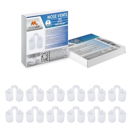 Mobi Lock Nose Vent Sinus Relief Dilator (Pack of 12 Medium Size) Soft Vents - A Simple Solution for Nasal Snorers - Reusable Snoring Device to enjoy a peaceful night's sleep - by Mobi Lock - Image 1