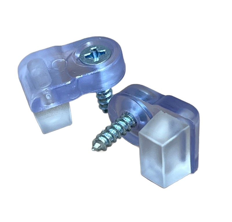 Glass Retainer Clips Clear Glass Clips with All Hardware Choose Your Offset Size 932 532 or 516 10 Glass Retainer Clips per Order by EHC 516 Offset