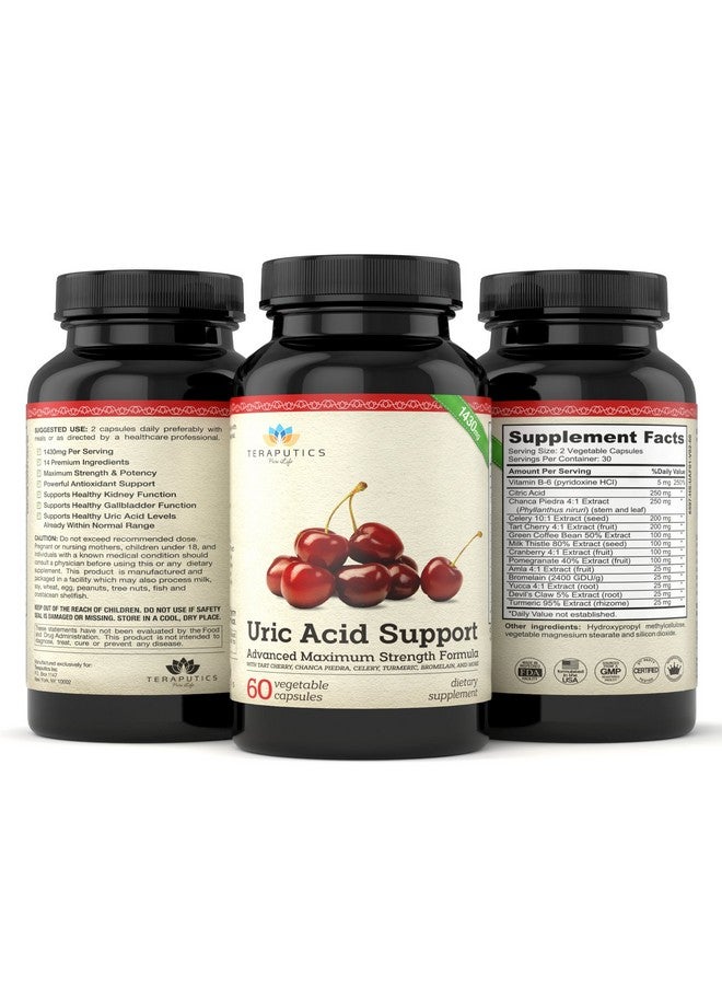 تيرابيتكس تركيبة دعم حمض البوليك | مكمل غذائي متقدم لتطهير حمض البوليك ودعم الكلى - يحتوي على مركّز الكرز الحامض، مستخلص بذور الكرفس + 12 مكونًا آخر عالي الفعالية، 60 كبسولة نباتية - Image 4