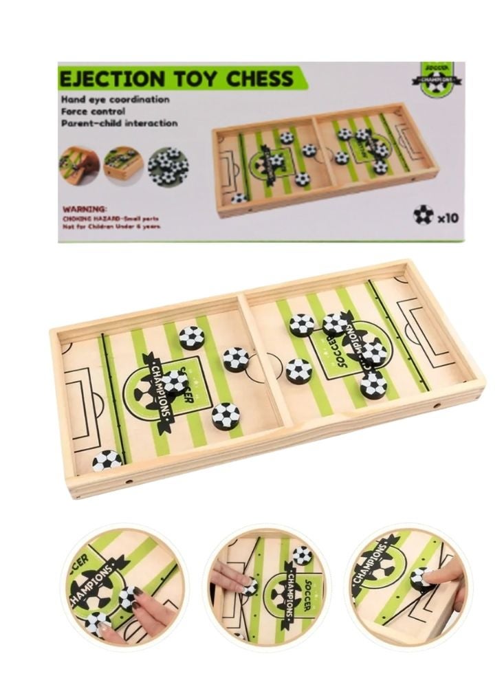 Premium Wooden Ejection Toy Chess Soccer Game Board – Fast Sling Puck Football Battle Game for Kids and Family - Image 1