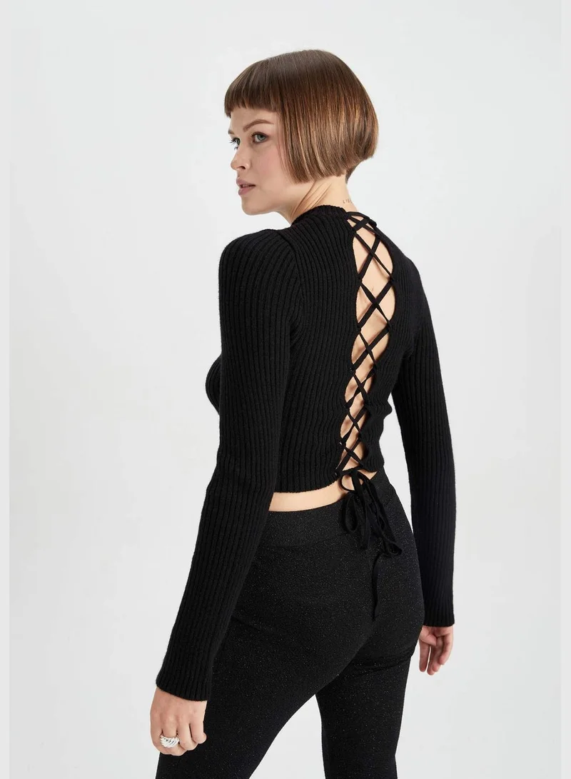 DeFacto Woman Crew Neck Long Sleeve Tricot Pullover