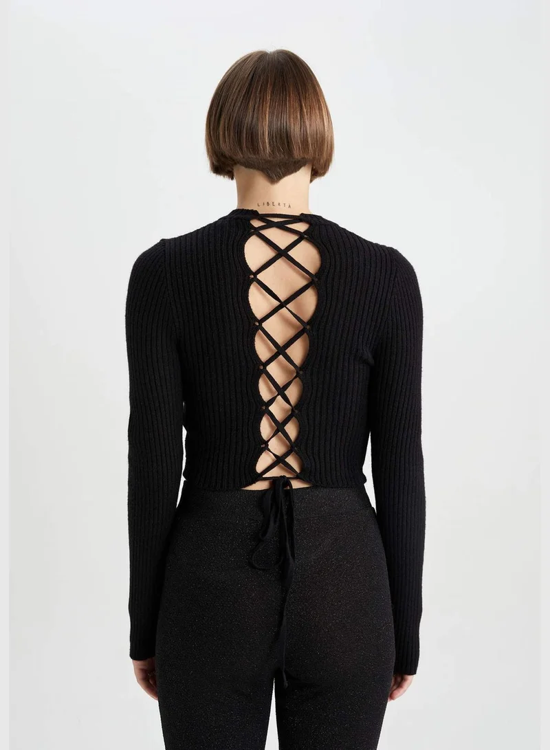 DeFacto Woman Crew Neck Long Sleeve Tricot Pullover
