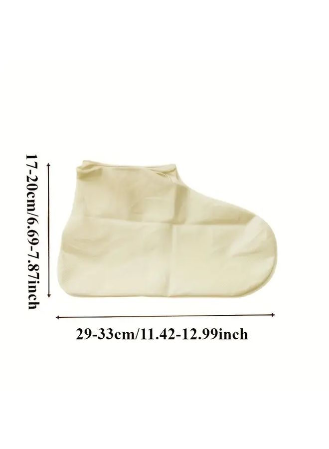 10 White Rainproof Latex Shoe Covers Snug Fit Non Slip Tear Resistant Thick Material For Construction Farm Work Laboratory Protection Travel Hiking - Image 3
