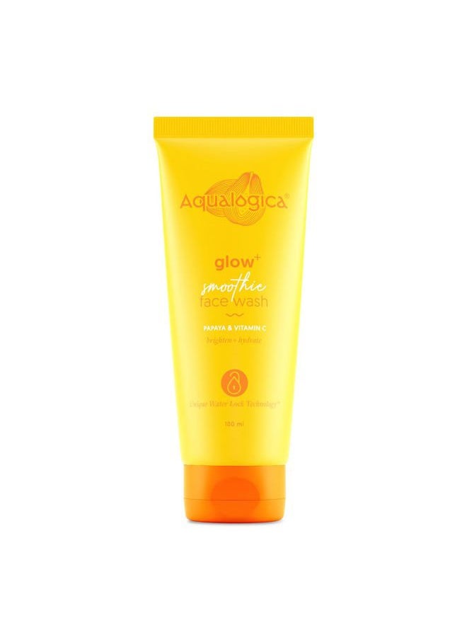 Aqualogica Glow+ Smoothie Face Wash | with Vitamin C & Papaya | Gently Cleanses Dirt & Impurities | Helps Reveal Healthy Glowing Skin | 3.38 Fl Oz/100ml  - Image 1