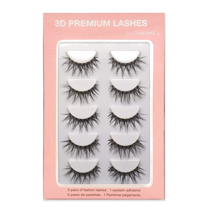 Crisscross Wispy False Eyelashes Extensions 5 Pairs Glamour Fake Mink Lashes, Winter