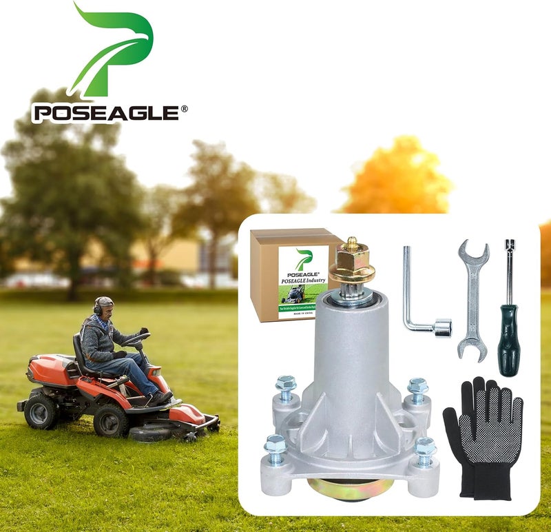POSEAGLE Pre-Greased 587819701 Spindle Assembly Kit Replaces Craftsman 187292 187281 192870 192872 Husqvarna 587125401 532187281 587820301 532187292 587253301 539112057 532125907 532192870 - Image 2