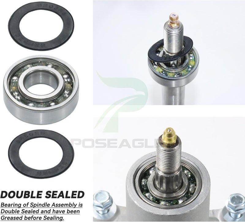 POSEAGLE Pre-Greased 587819701 Spindle Assembly Kit Replaces Craftsman 187292 187281 192870 192872 Husqvarna 587125401 532187281 587820301 532187292 587253301 539112057 532125907 532192870 - Image 5