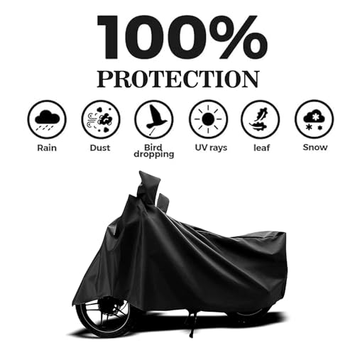 Sulfar Water Resistant Universal Bike Cover UV Protection & Dustproof Bike Body Cover for Royal Enfield Bullet Bike (Black) - Image 4