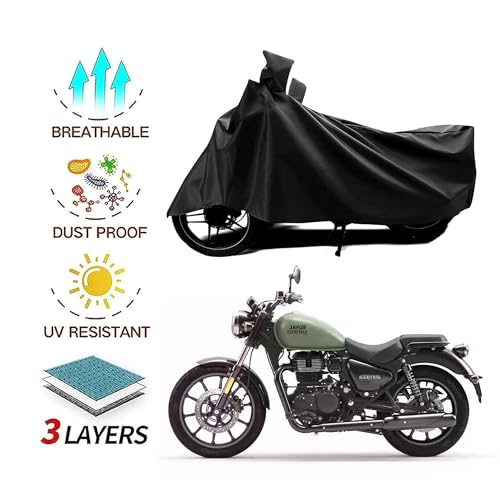 Sulfar Water Resistant Universal Bike Cover UV Protection & Dustproof Bike Body Cover for Royal Enfield Bullet Bike (Black) - Image 2