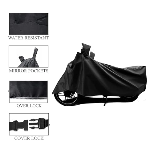 Sulfar Water Resistant Universal Bike Cover UV Protection & Dustproof Bike Body Cover for Royal Enfield Bullet Bike (Black) - Image 5