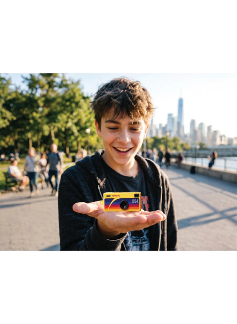 porodo Memo II Thumb-Sized Digital Camera / Mini HD Video Camera / 1080P Recording / TF Card Support up to 128GB / Built-In Fill Light & Microphone / Portable Pocket Camera - Yellow - Image 3