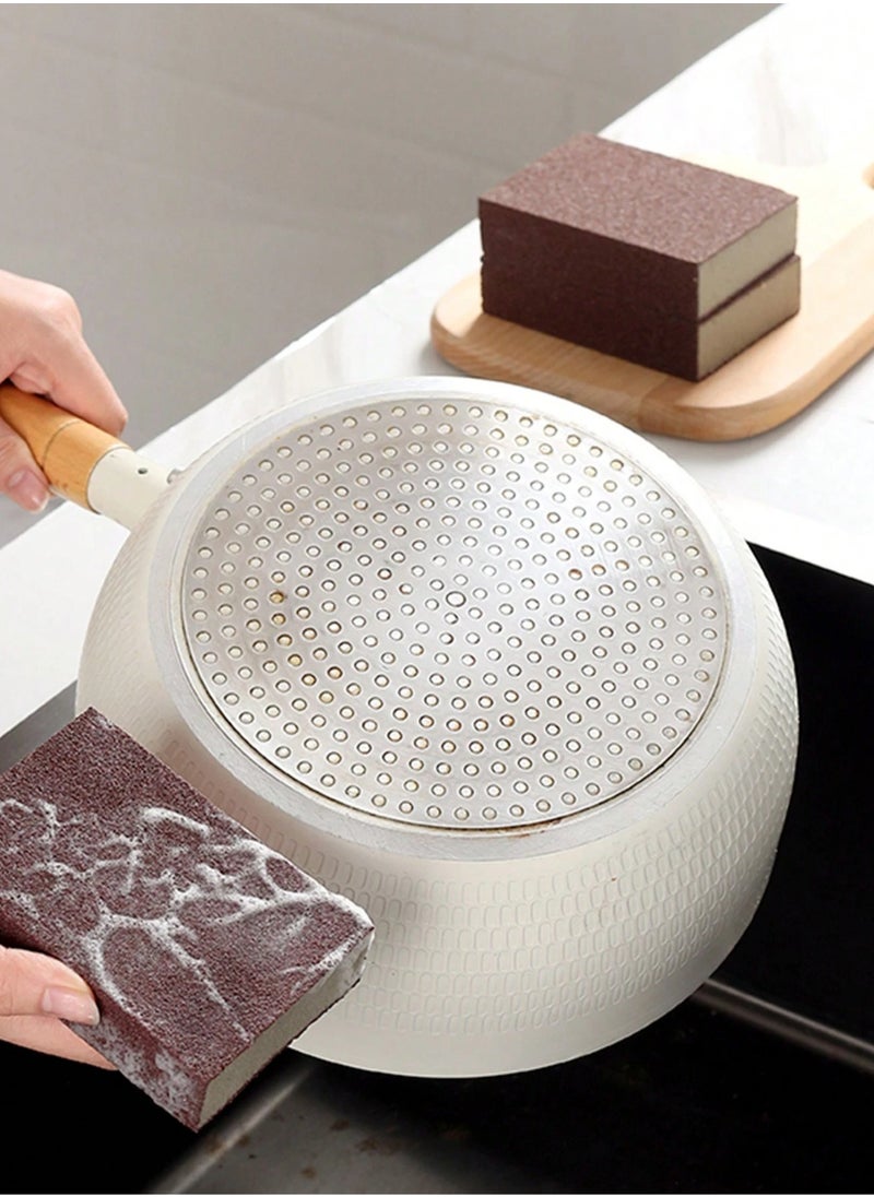 Generic A sponge brush for removing rust, stubborn stains, and burnt residues, designed to clean cookware and kitchen utensils while giving them a shiny finish. Comes in a set of 5 pieces.  - Image 5