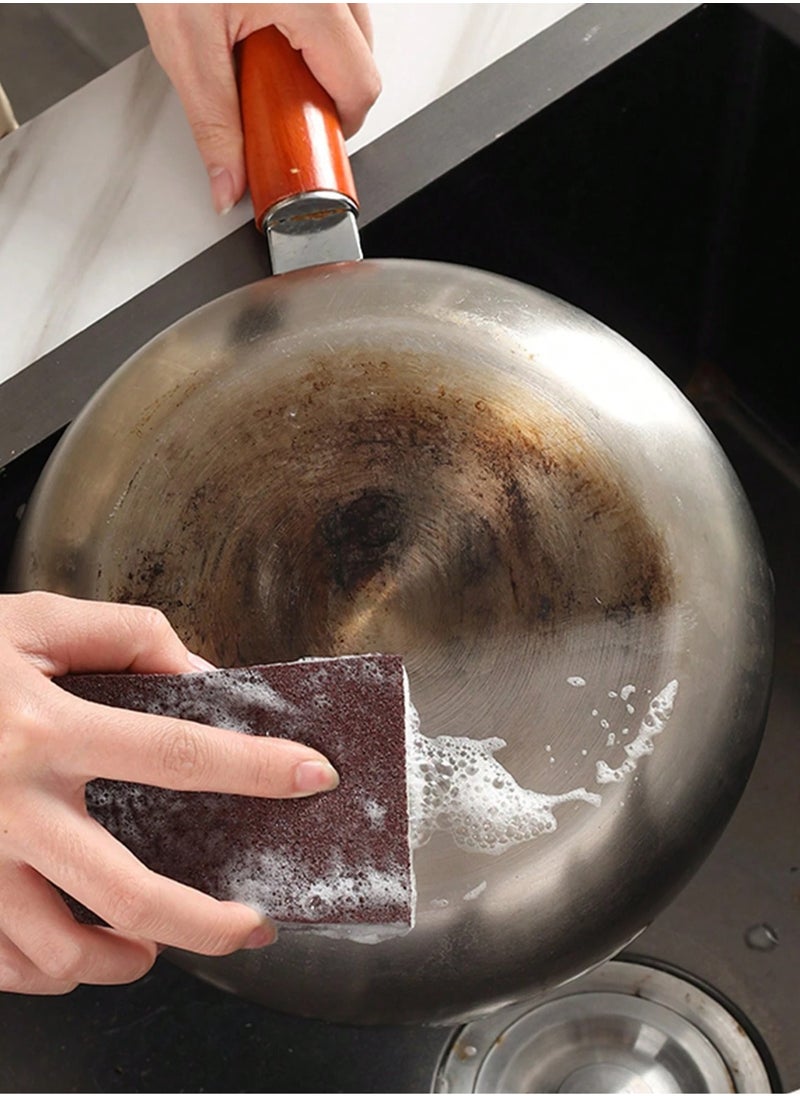 Generic A sponge brush for removing rust, stubborn stains, and burnt residues, designed to clean cookware and kitchen utensils while giving them a shiny finish. Comes in a set of 5 pieces.  - Image 3