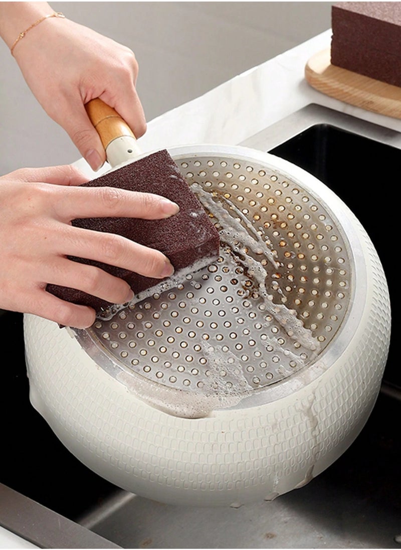 Generic A sponge brush for removing rust, stubborn stains, and burnt residues, designed to clean cookware and kitchen utensils while giving them a shiny finish. Comes in a set of 5 pieces.  - Image 4