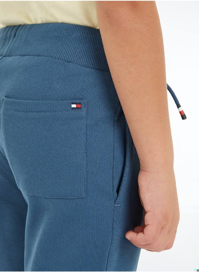 TOMMY HILFIGER - Kids' Dual Gender Th Established Essential Joggers -  Pure cotton terry, Blue - Image 1