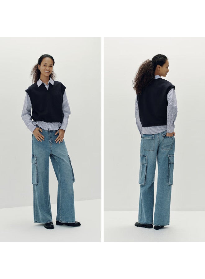 Semir Women's Long Sleeve Plaid Shirt And Drawstring Vest Two-piece Set Autumn 101525105014 - Image 3