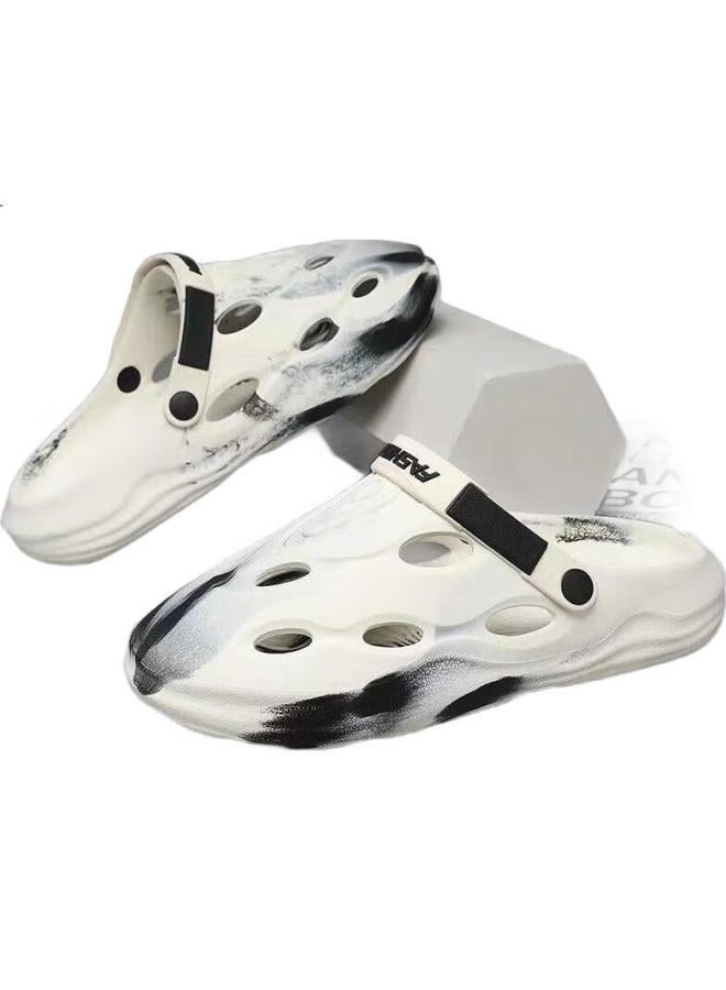 YUZHAOLIN Men'S Hollow Shoes Breathable Slip-On Driving Slippers Yy025 White Size 40/41 - Image 2