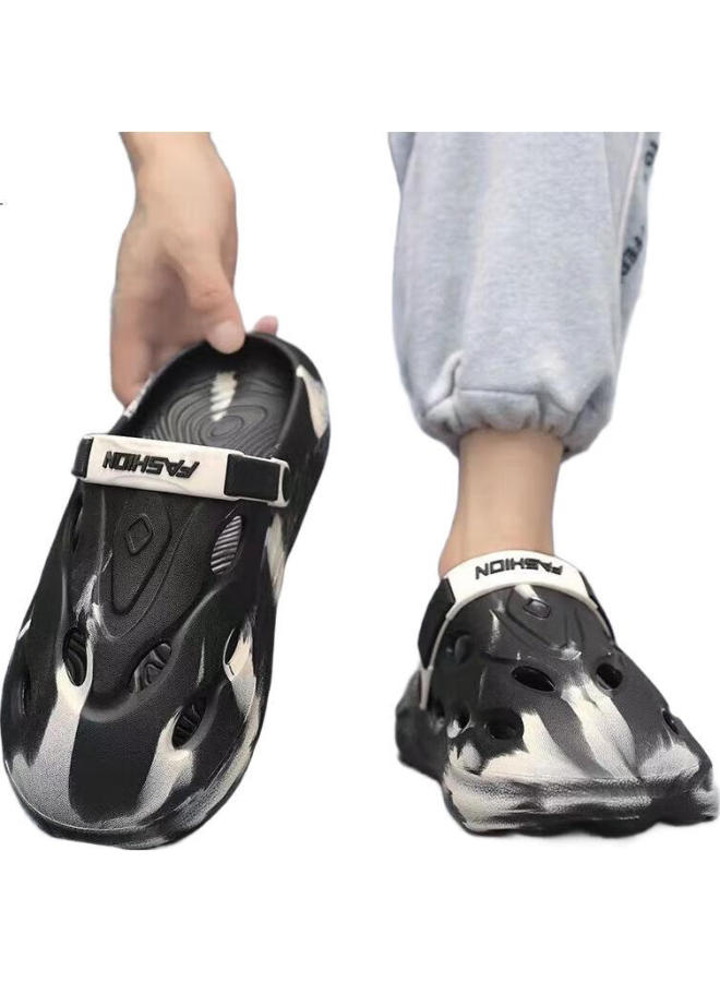 YUZHAOLIN Men'S Hollow Shoes Breathable Slip-On Driving Slippers Yy025 White Size 40/41 - Image 3