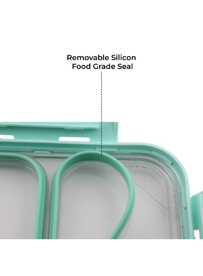CRAVISTA Bento Lunch Boxes, Leak Proof Stainless Steel Lunch Box for Kids, BPA Free Bento Box for Kids and Adults | Tiffin Box for Office and School (Green, 950 ML, 4 Compartment) - Image 4