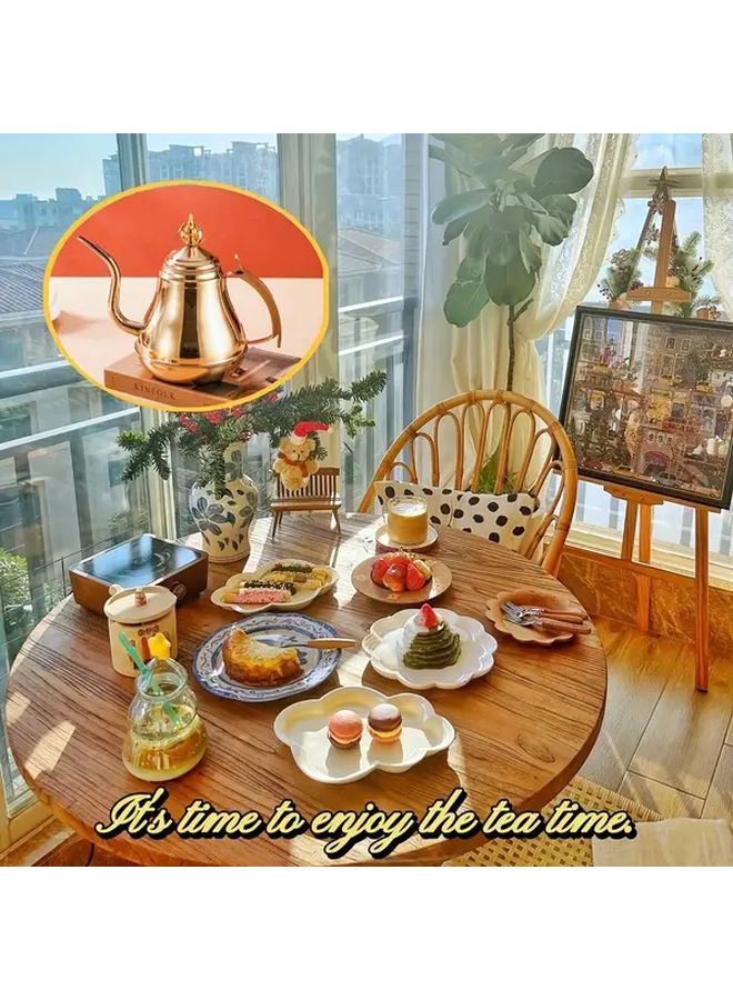 Golden Stainless Steel Teapot With Filter 1 8L European Novelty Design For Tea Coffee - Image 5