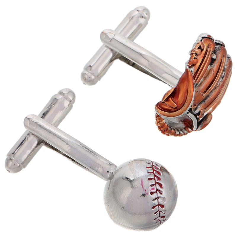 1 Pair Of Baseball-Themed For Men Suit Accessory Cuffs Buckles For Baseball Elegant Metal Decoration - Image 5